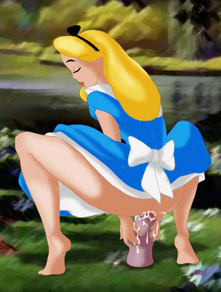 Alice In Wonderland Nude Is Bouncing On Dildo On A Glade Disney Porn