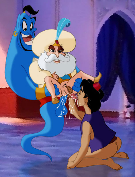 Gay Disney Prince Porn - Aladdin porn scene with Gin, Aladdin and Sultan in gay threesome